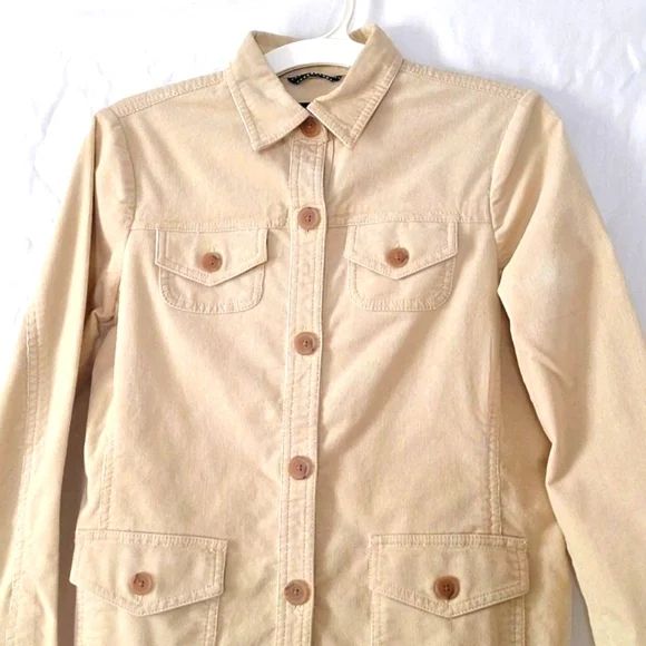 3/$20-Land's End Cotton Corduroy Jacket, Cream, Button Details, sz 6, NWOT - Picture 2 of 13